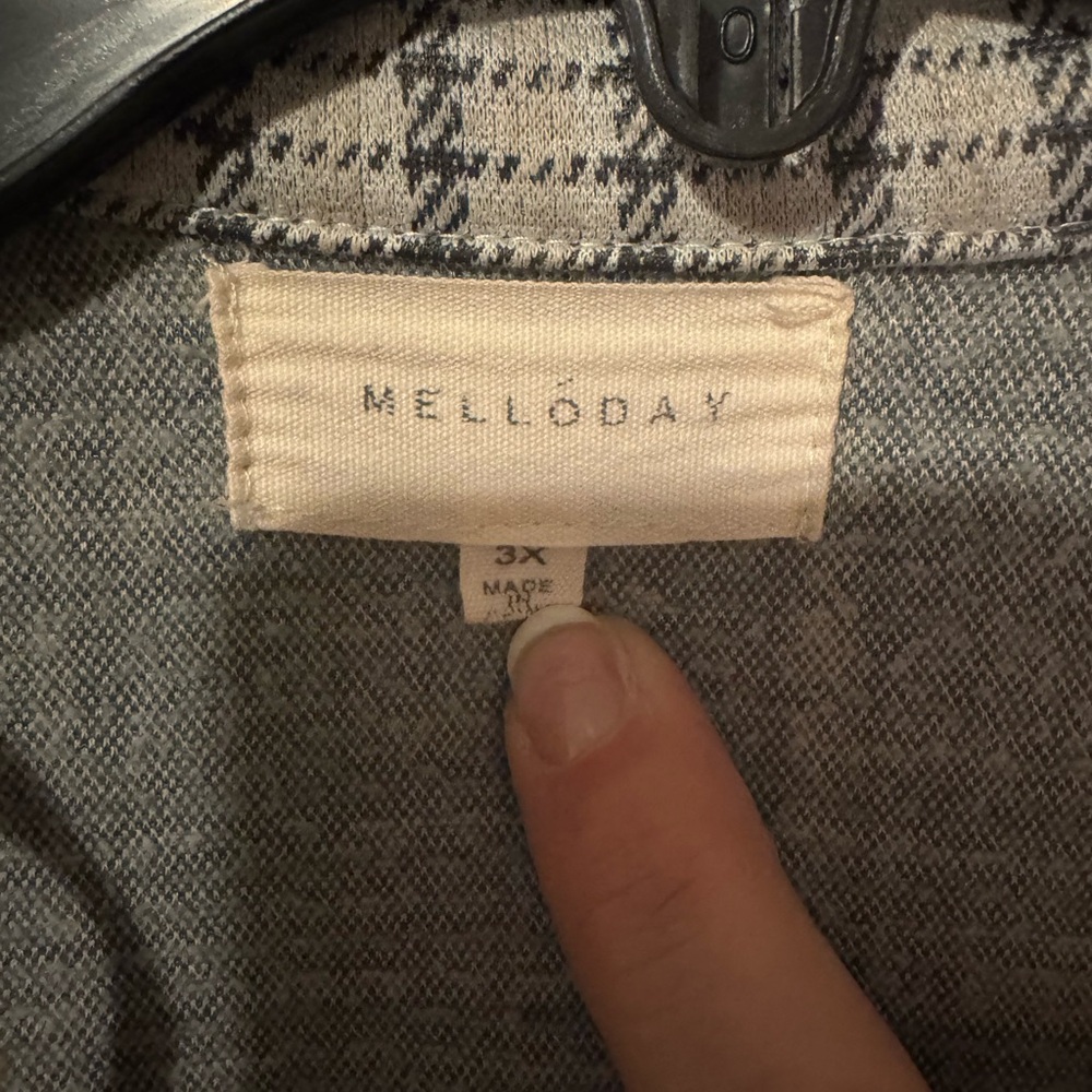 MELLODAY Gray Plaid Trench Coat - Picture 3 of 6